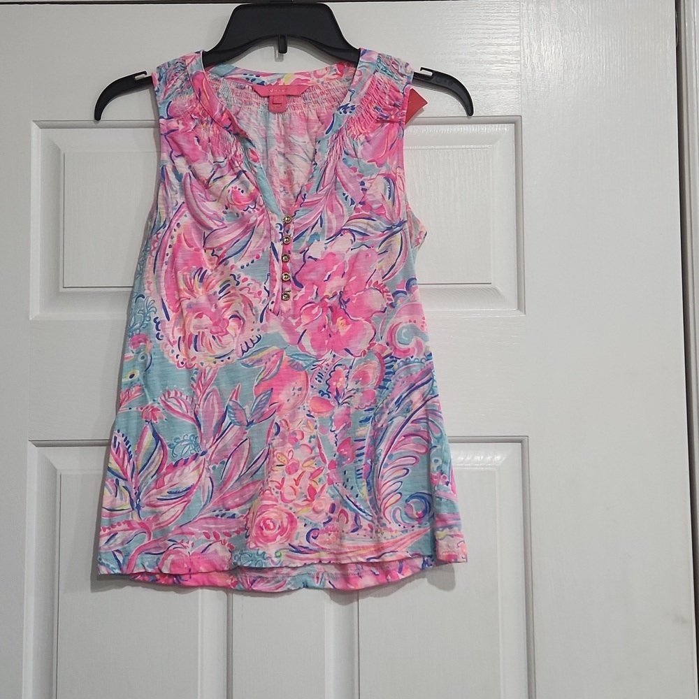Lilly Pulitzer Essie Smocked Tank Top - Size XXS